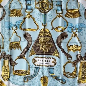 NWT Authentic Hermes Etriers Silk Scarf w/Box